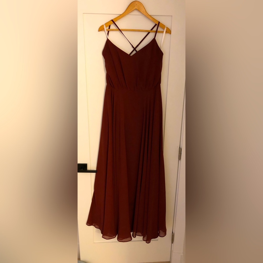 Revelry Kaia Dress in Cabernet color.
